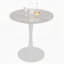 Table basse / de salle à manger ronde Mid-Century moderne avec plateau en marbre blanc 27,6 po