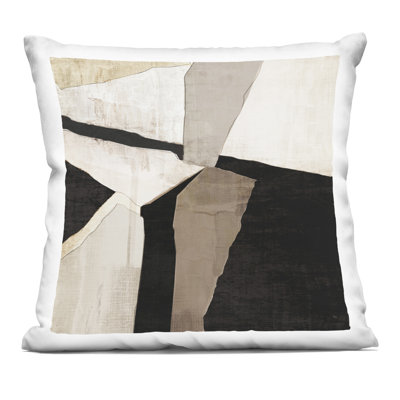 Rustic Neutral Fragments Decorative Printed Throw Pillow, design by Susan Jill