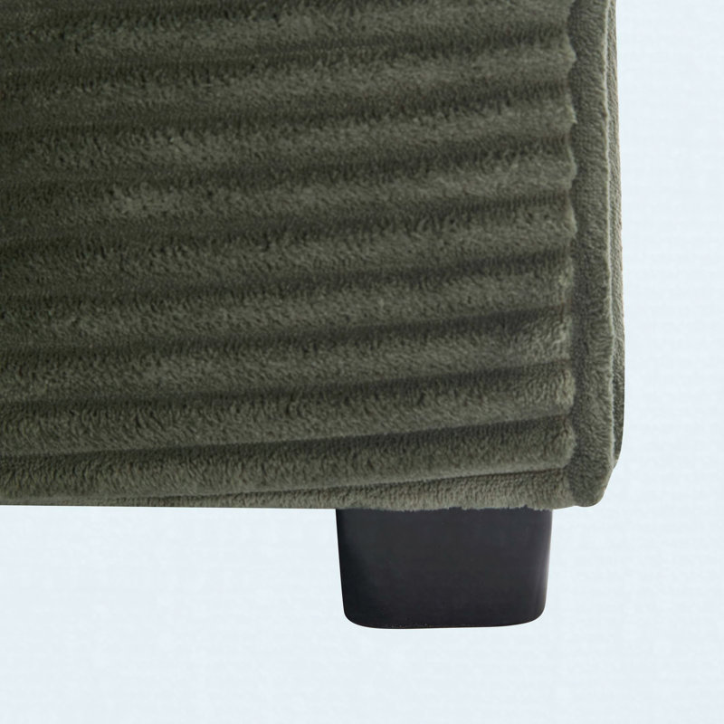 Coussin détachable avec repose-pieds Corduroy, Dark Green