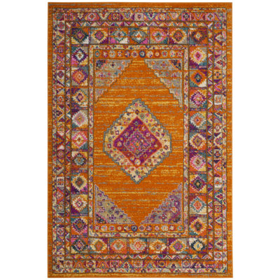 Tapis orange / fuchsia Christa Southwestern