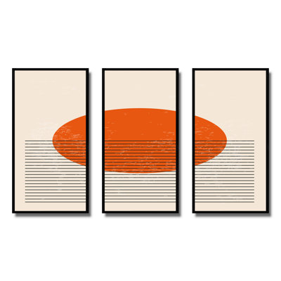 Minimal Geometric Compostions of Elementary Forms XIII - Ensemble de 3 reproductions sur toile flottantes