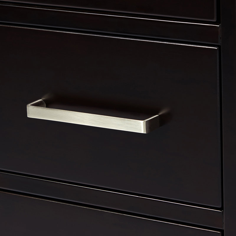 Ensemble de meuble-lavabo double 60 po , Espresso / nickel brossé, Rectangular