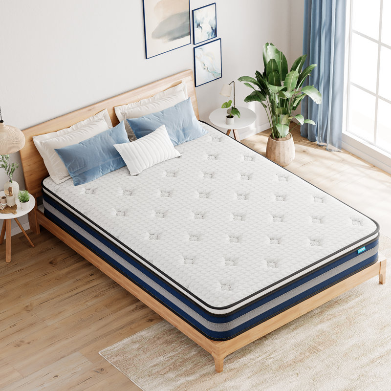 Matelas en mousse à mémoire de forme hybride mi-ferme 10 po / 12 po pour soulager la pression, Grand lit, 10"