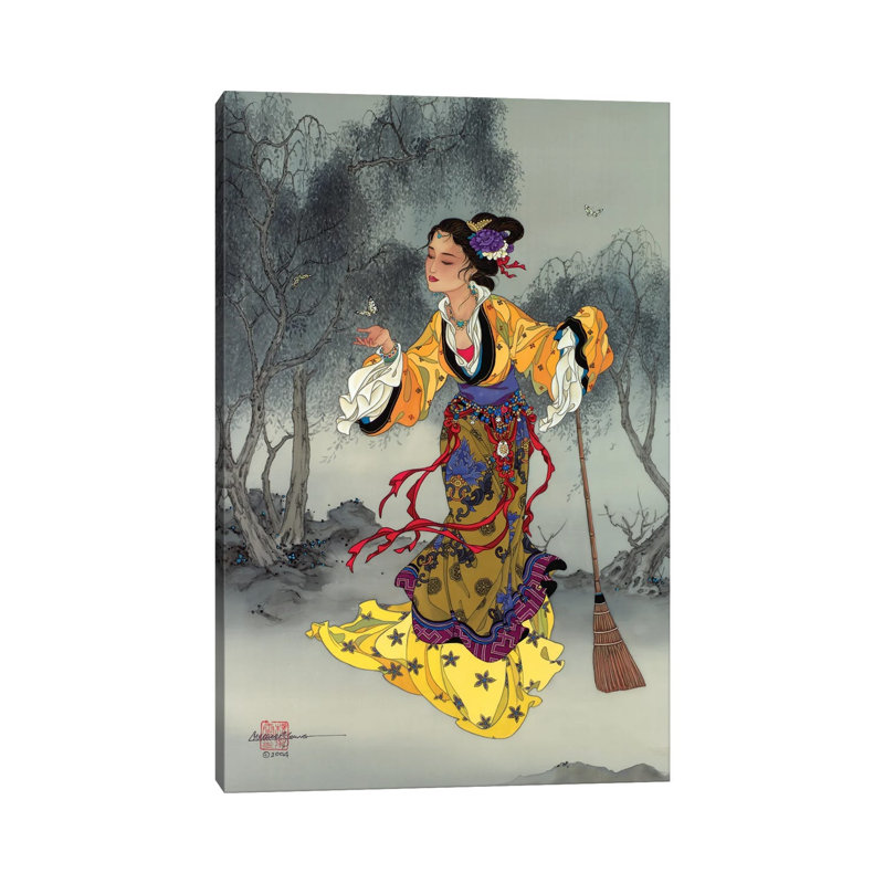 White Butterfly - Painting on Canvas, 101.6 cm H x 66.04 cm W x 1.91 cm D, Wrapped Canvas