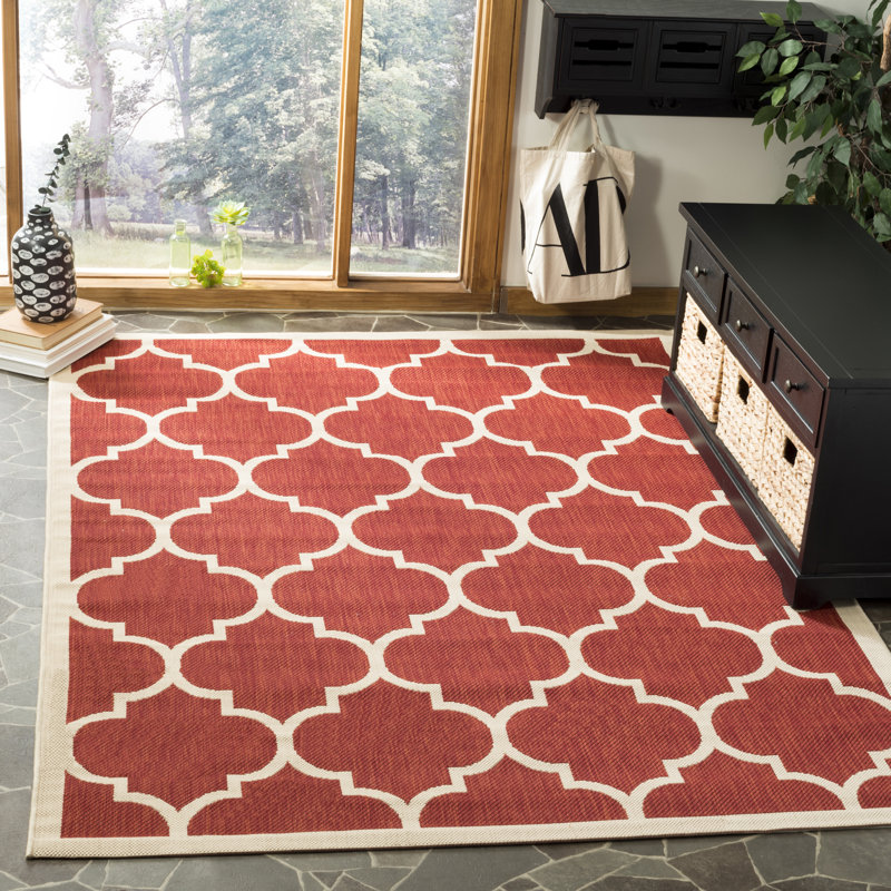 Kerns Geometric Hand Woven Indoor / Outdoor Area Rug, Rectangle 122 x 170 cm