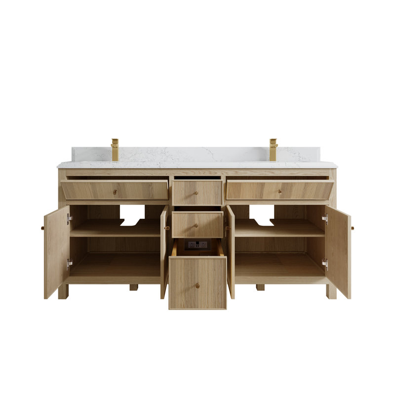 Ensemble de meuble-lavabo double 72 ", Empira blanc