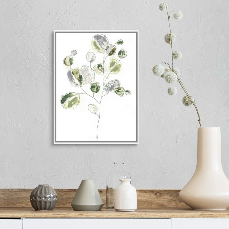 Sea Greens II, art mural sur toile, Toile avec cadre blanc, H 18 po x l 14 po
