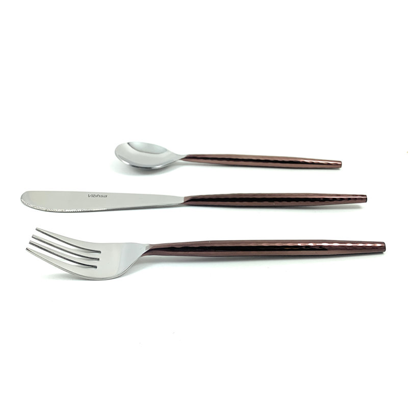 Luxurious Hammered Stainless Steel Flatware Set - Service for 12