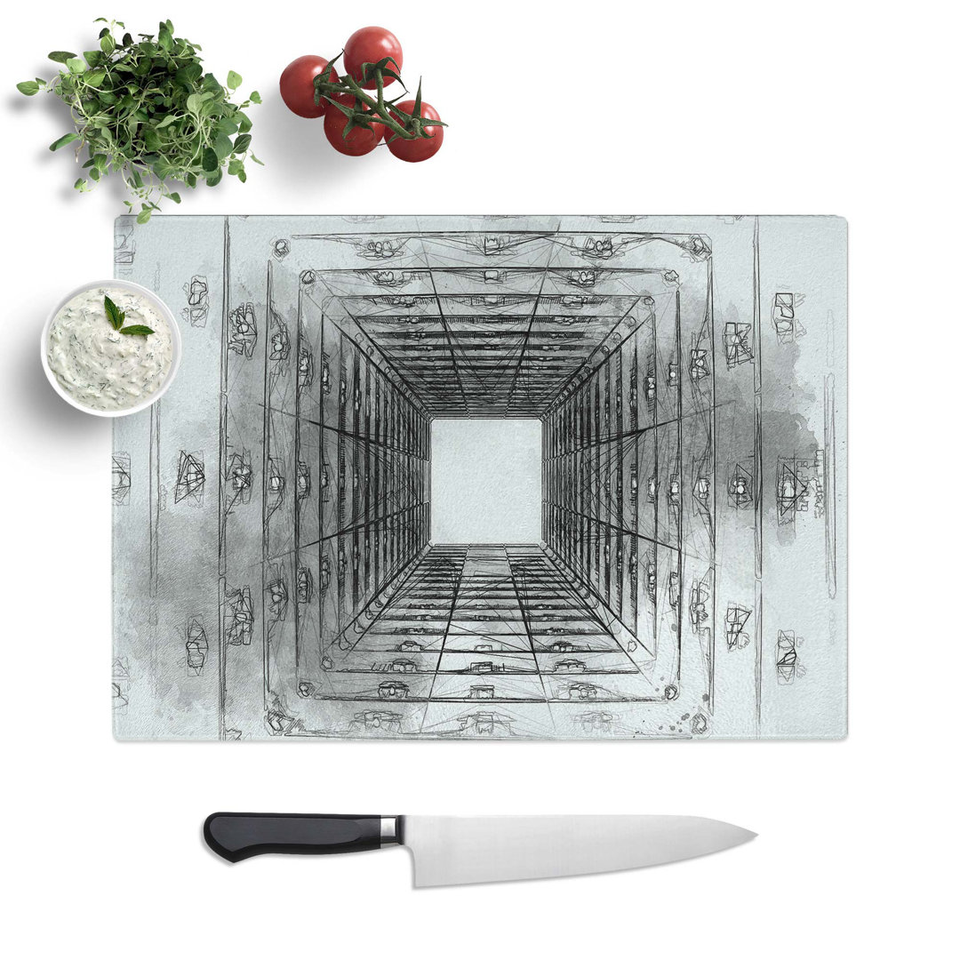 Tempered Glass Sketching the Architecture Vol.34 Chopping Board