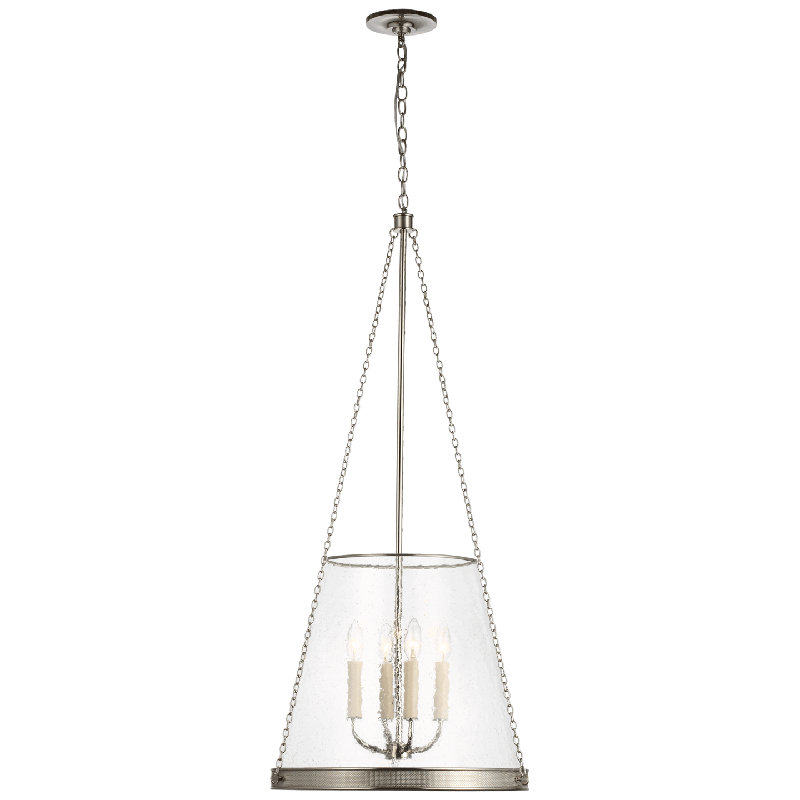 Marie Flanigan Reese 18" Pendant, Polished Nickel, Clear