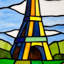 Panneau de vitrail de la Tour Eiffel 14,5 "H