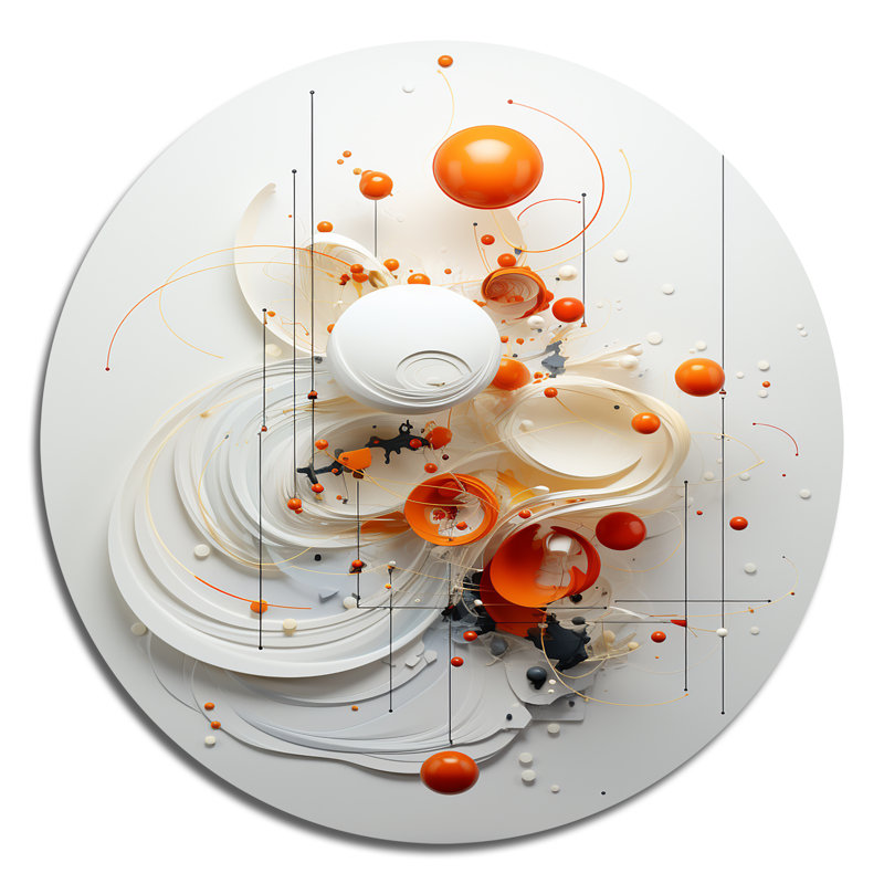 Edgecomb - Art abstrait rond en métal, H 23 po x l 23 po
