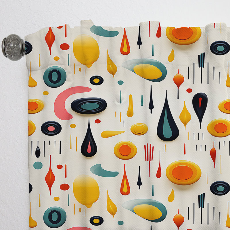 Mcm Abstract Expressions - Rideau Mid-Century - Velours obscurcissant - 1 panneau, L 52 po x L 108 po