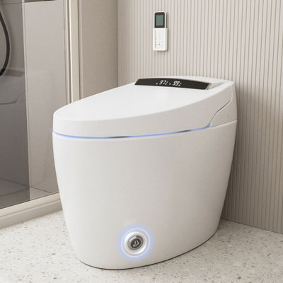 Smart Bidet Toilet, Elongated Tankless Bidet Toilet, Heated Seat, Heated Water for Bidet, Dryer and Automatic Flush