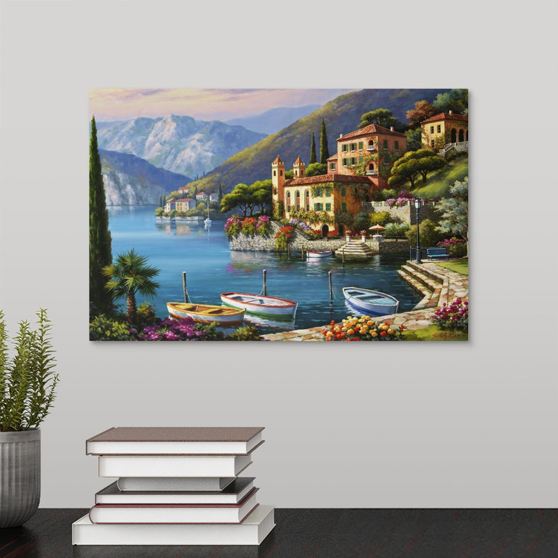 «Villa Bella Vista» par Sung Kim - impression d'art graphique, H 24 po x l 36 po, Toile tendue, Sans cadre