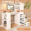 Bureau blanc à 4 niveaux avec rangement et prise de charge Design moderne facile à assembler
