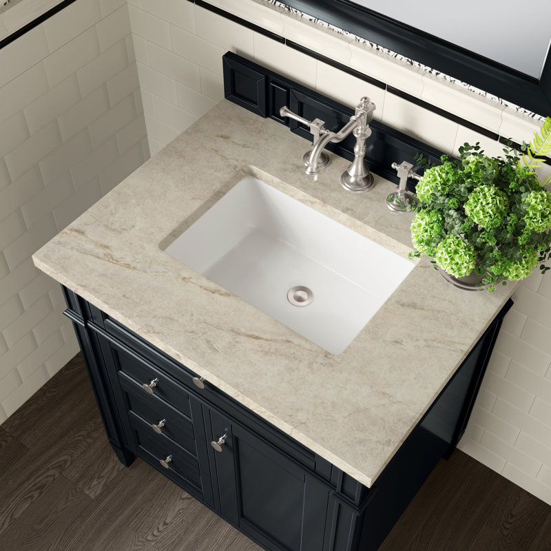 Brittany 30'' W Single Vanity, Black Onyx, Tajnar Eclos, 8" Widespread