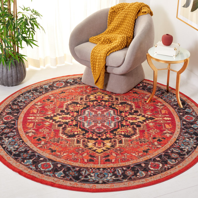Journey Performance Machine Washable Oriental Rug, Round 6'7"