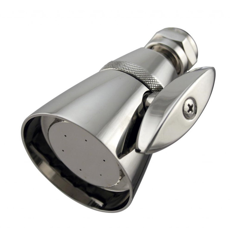 Pomme de douche réglable en laiton à 6 jets de 2 1/4 po Chatham Style, Nickel poli