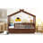 Wooden House Bed With  Trundle-781824788