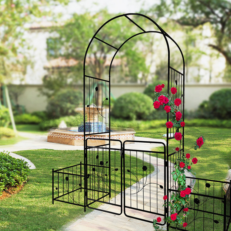 Arche de jardin polyvalente en métal pour plantes grimpantes, rehaussant la beauté extérieure