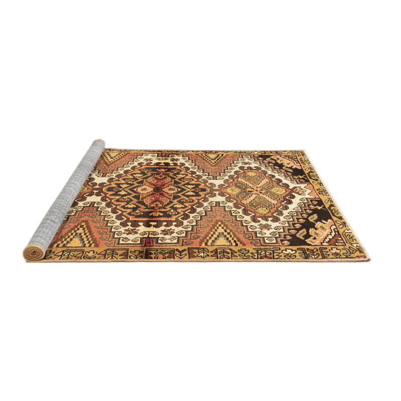 Tapis brun lavable à la machine Mashud Traditional 4398, Carré 3 pi