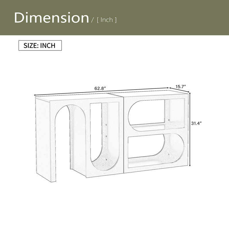 Console d'entrée modulaire avec extérieur rectangulaire et design intérieur incurvé pour des arrangements personnalisables