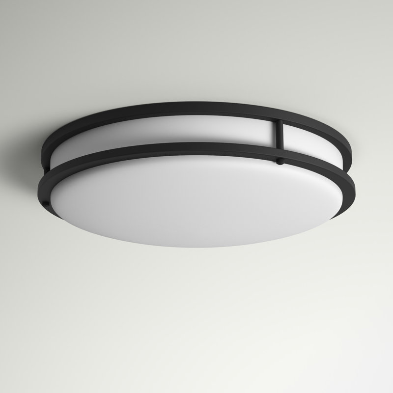 Plafonnier encastré 1 lumière Arjit, Noir mat, H 4,1 po x l 16 po x P 16 po