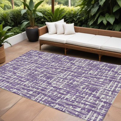 Tapis intérieur lavable abstrait mauve et lavande HomeRoots 8 pi x 10 pi