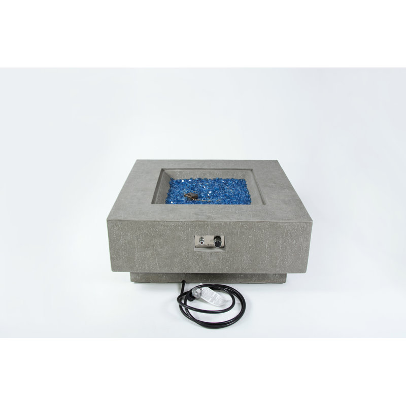 Square Smokeless Outdoor Fireplace, Propane, Light Grey