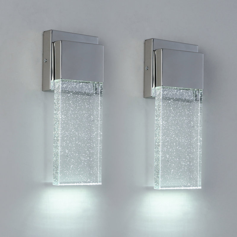 Diodorus LED Flush Mounted Sconce, Chrome