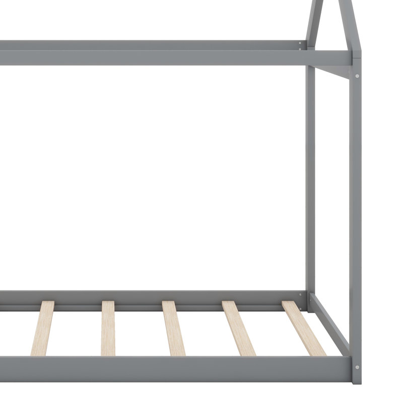 Lit simple en bois, Gris