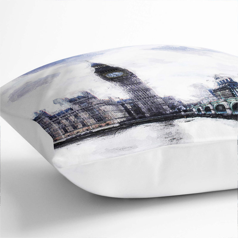 Square Throw Cushion, White, 40cm H x 40cm W x 15cm D