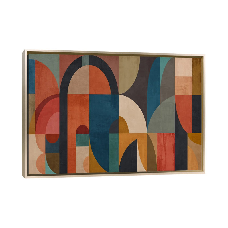 «Geometric Construction XLVII», reproduction d'art sur toile encadrée, Champagne, H 26 po x l 40 po