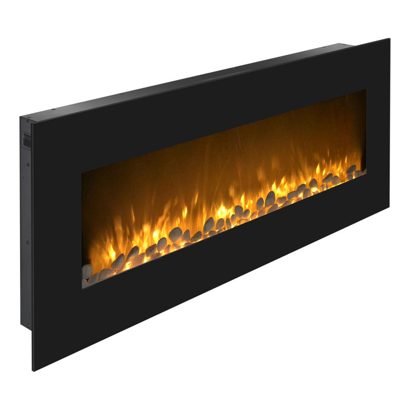 Baren 50-Inch Wall Mounted Electric Fireplace - Modern Heater with LED Flames