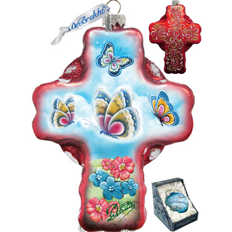 Holiday 4'' Handmade Glass Hanging Figurine Ornament