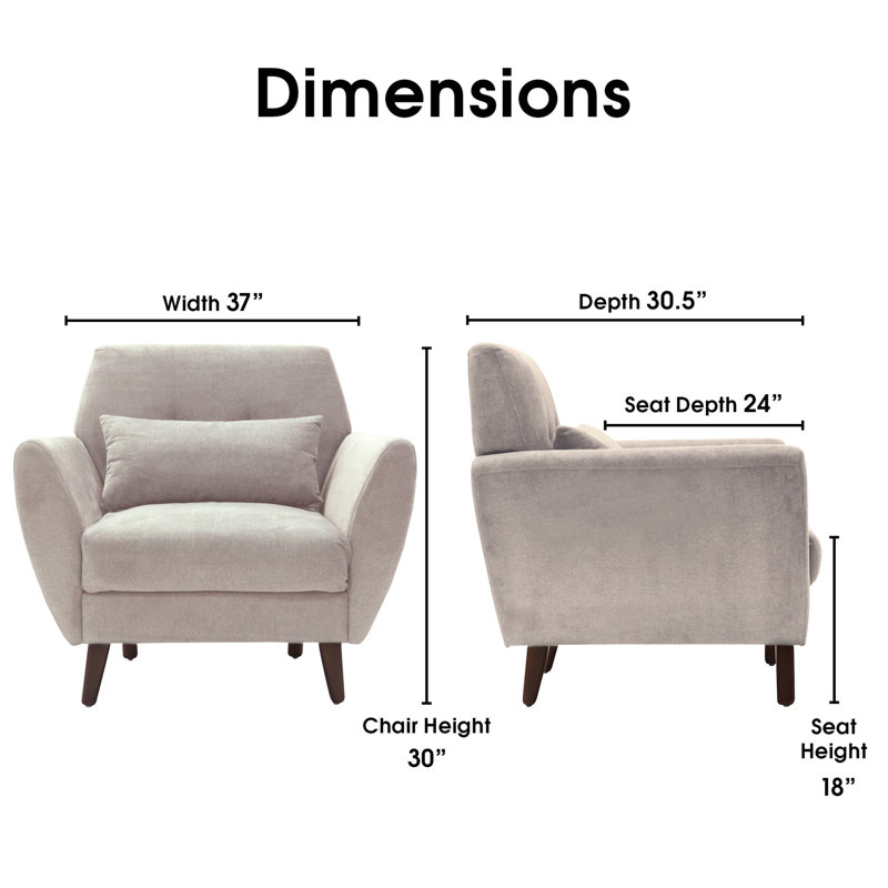 Fauteuil de style moderne Mid-Century Artesia de Serta, Ivoire