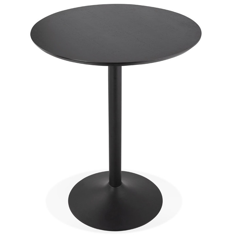 Luken Round Metal Base Dining Table, Black, 120" W x 120" L