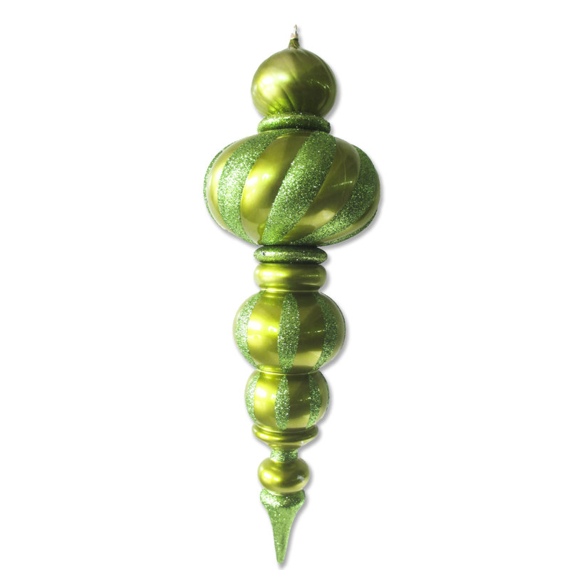 ornement Finial, Vert citron, H 38,5 po x l 12 po x P 12 po