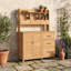 Banc de rempotage extérieur avec 6 tiroirs, armoire à tablettes réglables, crochets latéraux et plan de travail spacieux pour le jardin-521737480