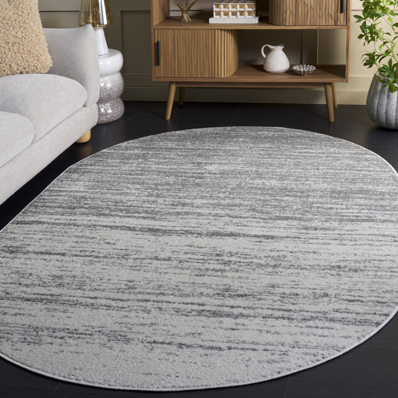 Tapis gris / gris clair Bethlyn, Ovale 6 pi x 8 pi