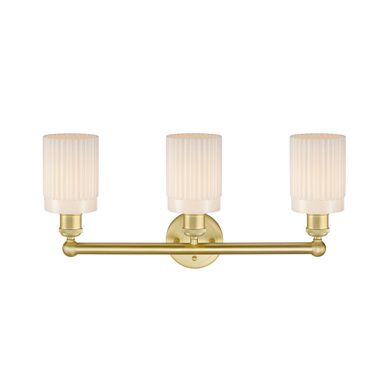 Kamena 3 - Light Dimmable Vanity Light, Matte White, Satin Gold