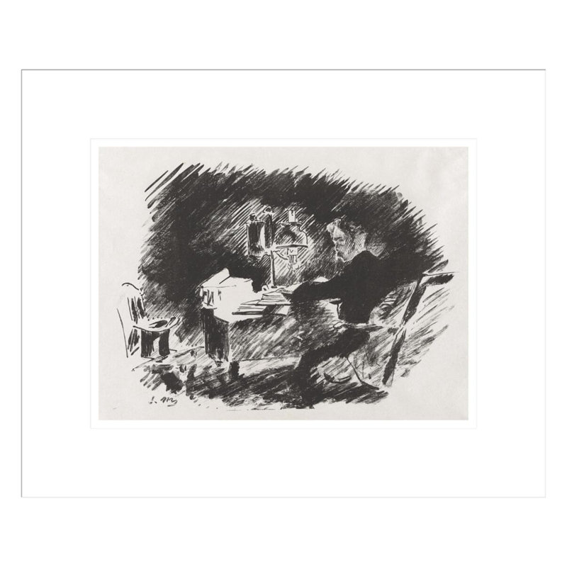 Sous la lampe (Traduction libre) de la traduction par Edhane Allan Poe du Corbeau d'Edgar Allan Poe, impression numérique par giclée