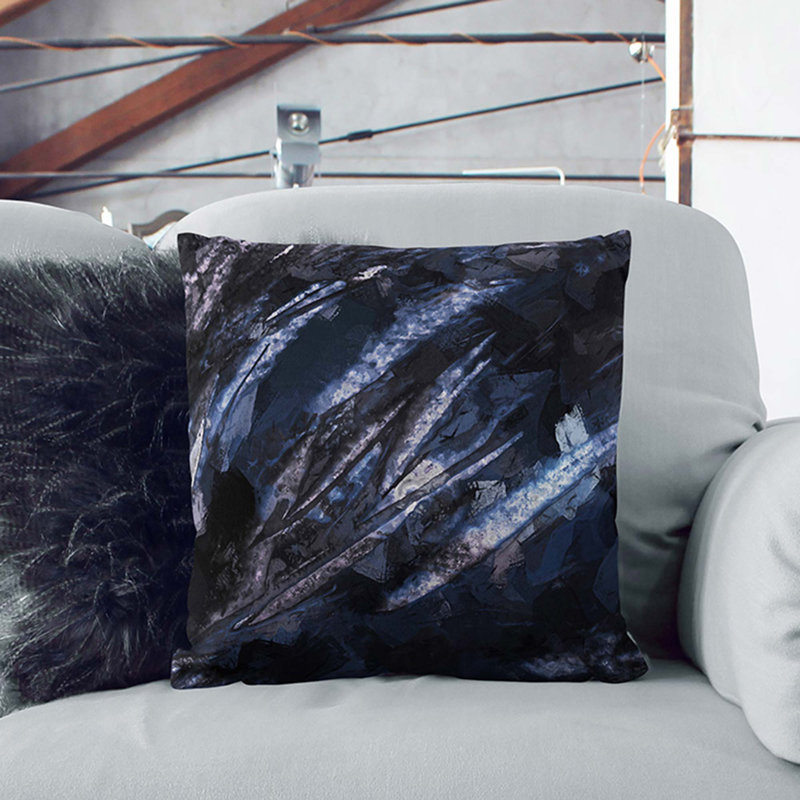 Wild Ways Cushion with Filling, Black, 40cm H x 40cm W x 15cm D