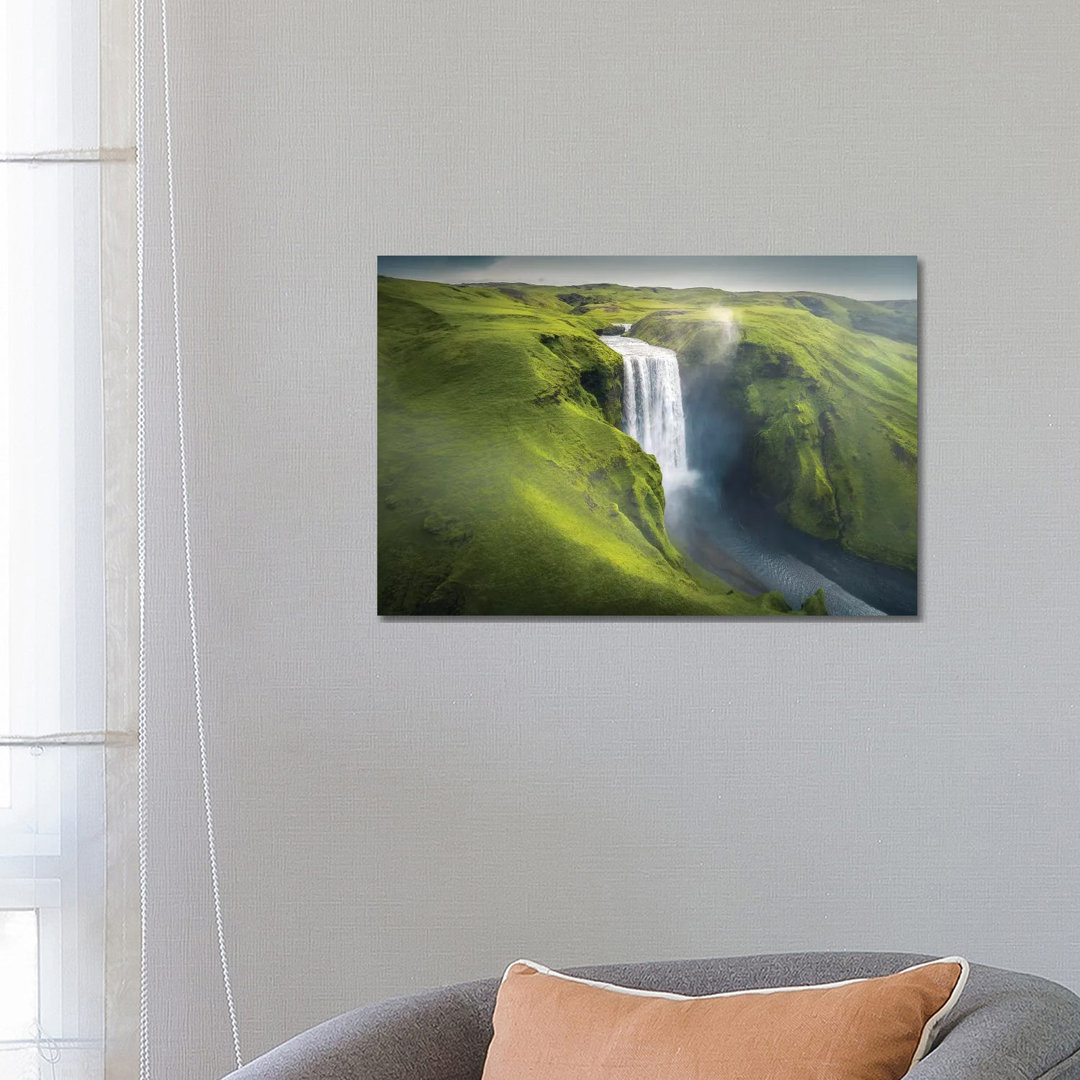 Skogafoss Waterfall - Iceland by Cuma Çevik - Wrapped Canvas Print