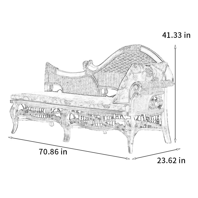 Chaise en rotin importée exquise, Orienté à droite