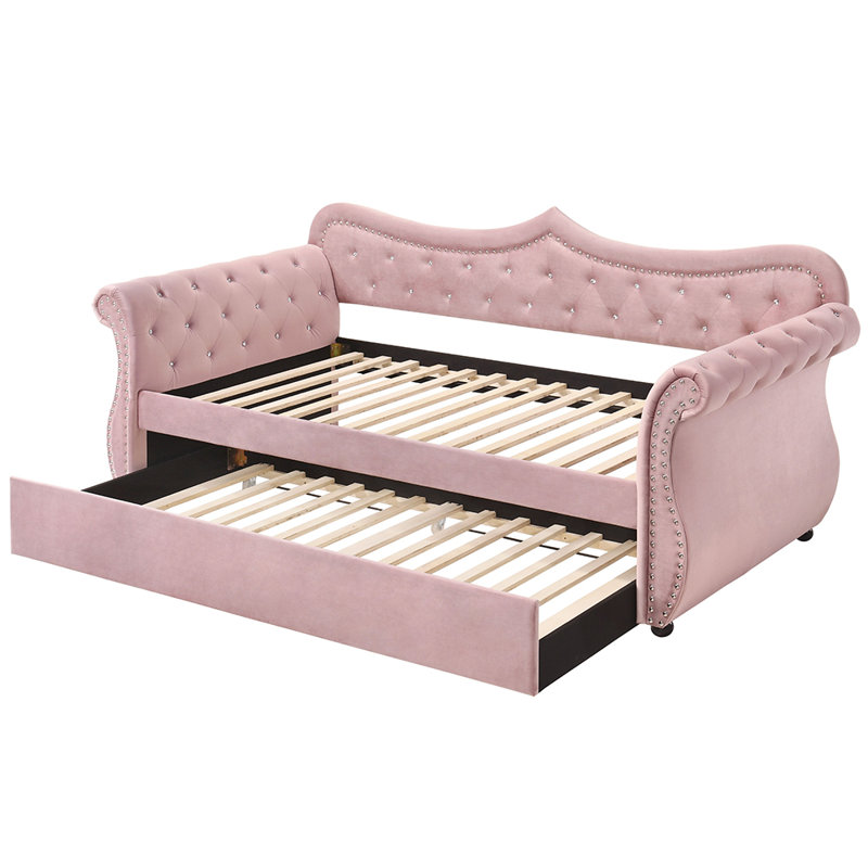 Montravious Daybed W/Trundle (Twin), Pink