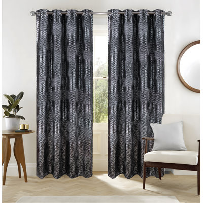 Hailey Foil Glam Light Filtering Metallic Window Curtain