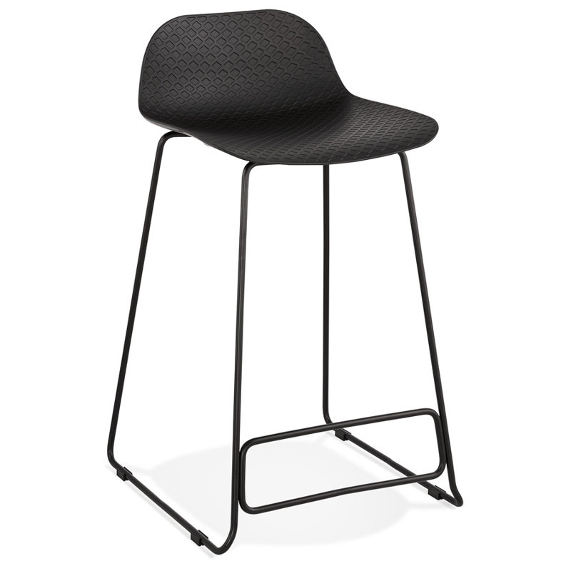 Maez Counter Stool with Metal Frame, Black