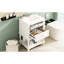 Meuble-lavabo de 24 po avec lavabo en céramique, solution de rangement moderne, tablette ouverte et 2 tiroirs, armoire au design rétro élégant